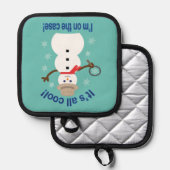 Leuk en Fancy Het is allemaal Cool Snowman Detecti Pannenlap (Voorkant / Achterkant)