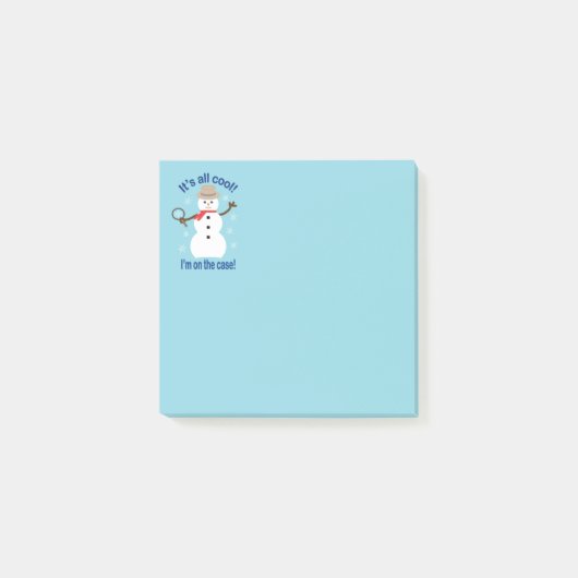 Leuk en Fancy Het is allemaal Cool Snowman Detecti Post-it® Notes (Voorkant)