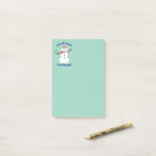 Leuk en Fancy Het is allemaal Cool Snowman Detecti Post-it® Notes (Op bureau)
