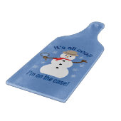 Leuk en Fancy Het is allemaal Cool Snowman Detecti Snijplank (Hoek)