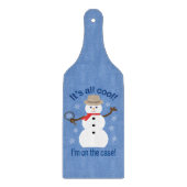 Leuk en Fancy Het is allemaal Cool Snowman Detecti Snijplank (Voorkant)