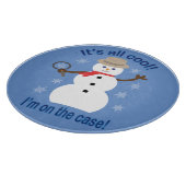 Leuk en Fancy Het is allemaal Cool Snowman Detecti Snijplank (Hoek)