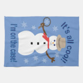 Leuk en Fancy Het is allemaal Cool Snowman Detecti Theedoek (Horizontaal)