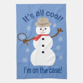 Leuk en Fancy Het is allemaal Cool Snowman Detecti Theedoek