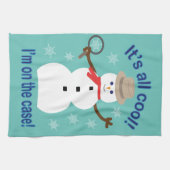Leuk en Fancy Het is allemaal Cool Snowman Detecti Theedoek (Horizontaal)