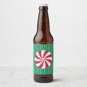 Leuk en Fancy Kerst Peppermint Snoep Bier Etiket