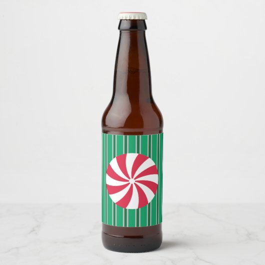 Leuk en Fancy Kerst Peppermint Snoep Bier Etiket (Voorkant)