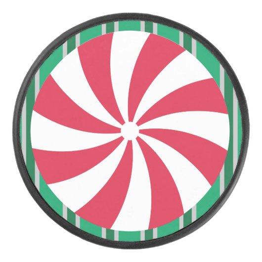 Leuk en Fancy Kerst Peppermint Snoep Hockey Puck (Voorkant)