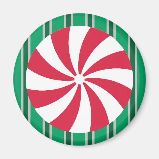 Leuk en Fancy Kerst Peppermint Snoep Magneet (Voorkant)