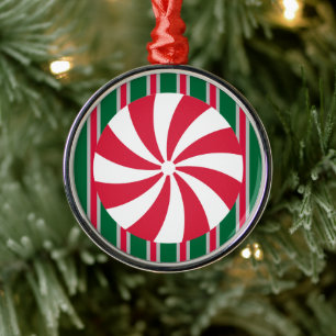 Leuk en Fancy Kerst Peppermint Snoep Metalen Ornament