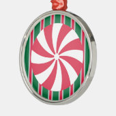 Leuk en Fancy Kerst Peppermint Snoep Metalen Ornament (Links)