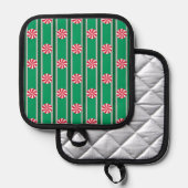 Leuk en Fancy Kerst Peppermint Snoep Pannenlap (Voorkant / Achterkant)