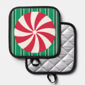 Leuk en Fancy Kerst Peppermint Snoep Pannenlap (Voorkant / Achterkant)