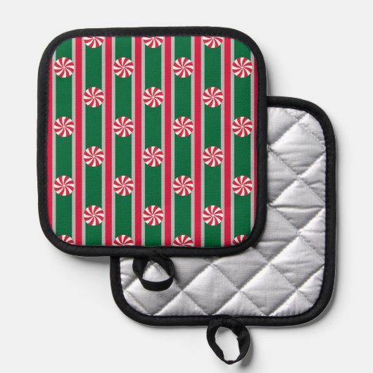 Leuk en Fancy Kerst Peppermint Snoep Pannenlap (Voorkant / Achterkant)