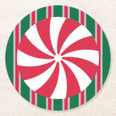 Leuk en Fancy Kerst Peppermint Snoep Ronde Kartonnen Onderzetter (Voorkant)