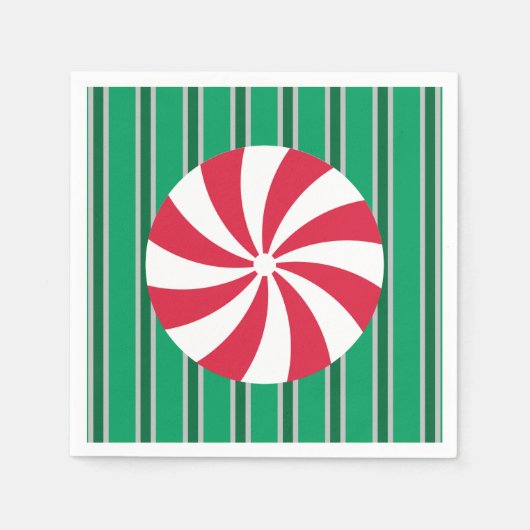Leuk en Fancy Kerst Peppermint Snoep Servet (Voorkant)