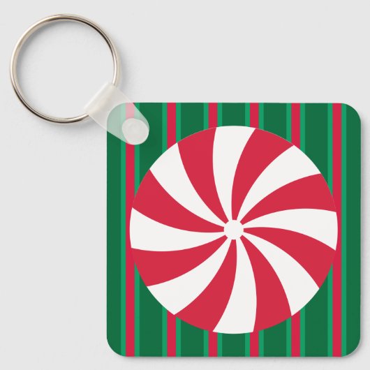 Leuk en Fancy Kerst Peppermint Snoep Sleutelhanger (Voorkant)