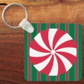 Leuk en Fancy Kerst Peppermint Snoep Sleutelhanger (Voorkant)
