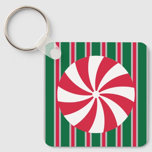 Leuk en Fancy Kerst Peppermint Snoep Sleutelhanger (Voorkant)