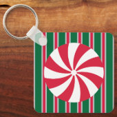 Leuk en Fancy Kerst Peppermint Snoep Sleutelhanger (Voorkant)