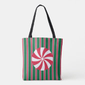 Leuk en Fancy Kerst Peppermint Snoep Tote Bag (Achterkant)
