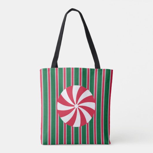 Leuk en Fancy Kerst Peppermint Snoep Tote Bag (Achterkant)