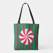 Leuk en Fancy Kerst Peppermint Snoep Tote Bag (Achterkant)