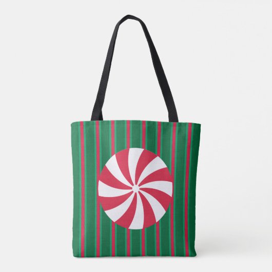 Leuk en Fancy Kerst Peppermint Snoep Tote Bag (Achterkant)