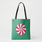 Leuk en Fancy Kerst Peppermint Snoep Tote Bag (Voorkant)