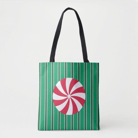 Leuk en Fancy Kerst Peppermint Snoep Tote Bag (Voorkant)