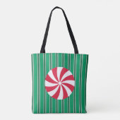 Leuk en Fancy Kerst Peppermint Snoep Tote Bag (Achterkant)