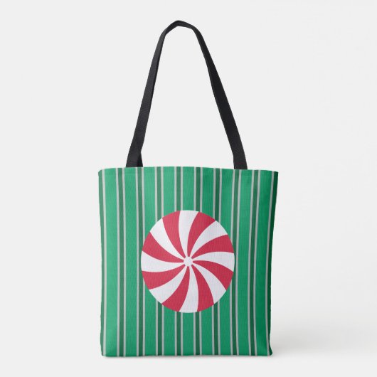 Leuk en Fancy Kerst Peppermint Snoep Tote Bag (Achterkant)
