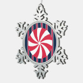 Leuk en Fancy pepermunt Snoep Tin Sneeuwvlok Ornament (Rechts)