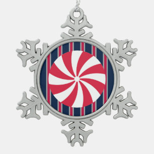 Leuk en Fancy pepermunt Snoep Tin Sneeuwvlok Ornament