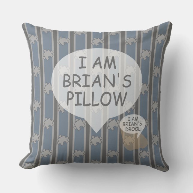 Leuk en Fancy  Puzzel Stuk Gestreept Kussen (Voorkant)