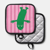 Leuk en Fancy roze augurk Pannenlap (Voorkant / Achterkant)