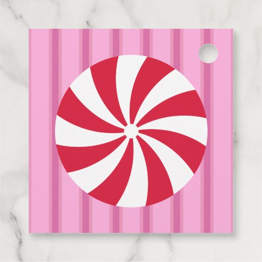 Leuk en Fancy Roze Kerst Peppermint Snoep Bedankjes Labels (Achterkant)