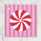 Leuk en Fancy Roze Kerst Peppermint Snoep Bedankjes Labels (Voorkant)