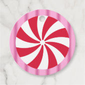 Leuk en Fancy Roze Kerst Peppermint Snoep Bedankjes Labels (Voorkant)