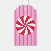 Leuk en Fancy Roze Kerst Peppermint Snoep Cadeaulabel (Achterkant)