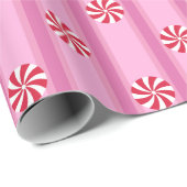 Leuk en Fancy Roze Kerst Peppermint Snoep Cadeaupapier (Rol Hoek)