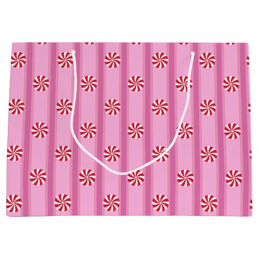 Leuk en Fancy Roze Kerst Peppermint Snoep Groot Cadeauzakje (Voorkant)
