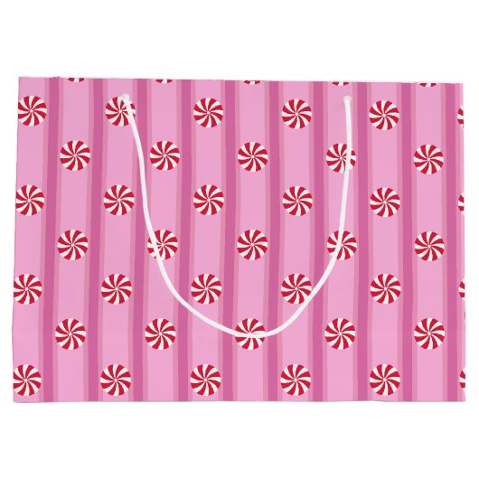 Leuk en Fancy Roze Kerst Peppermint Snoep Groot Cadeauzakje (Achterkant)