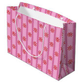 Leuk en Fancy Roze Kerst Peppermint Snoep Groot Cadeauzakje (Achterkant Gekanteld)