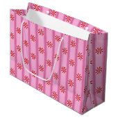 Leuk en Fancy Roze Kerst Peppermint Snoep Groot Cadeauzakje (Voorkant Gekanteld)