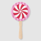 Leuk en Fancy Roze Kerst Peppermint Snoep Handwaaier (Achterkant)