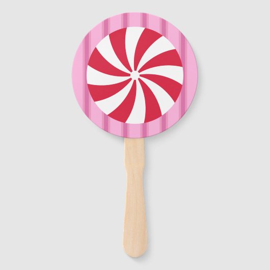 Leuk en Fancy Roze Kerst Peppermint Snoep Handwaaier (Voorkant)