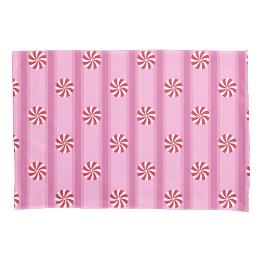 Leuk en Fancy Roze Kerst Peppermint Snoep Kussensloop (Voorkant)