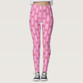 Leuk en Fancy Roze Kerst Peppermint Snoep Leggings (Voorkant)