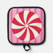 Leuk en Fancy Roze Kerst Peppermint Snoep Pannenlap (Voorkant)